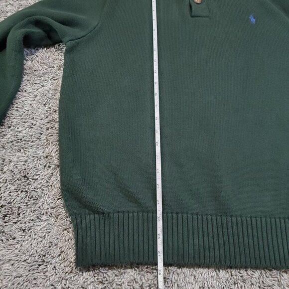 POLO Button Knit Green Sweater - Large - Picture 5 of 8
